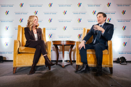 Greater Vancouver Board of Trade CEO Bridgitte Anderson interviews federal Conservative Party leader Pierre Poilievre
