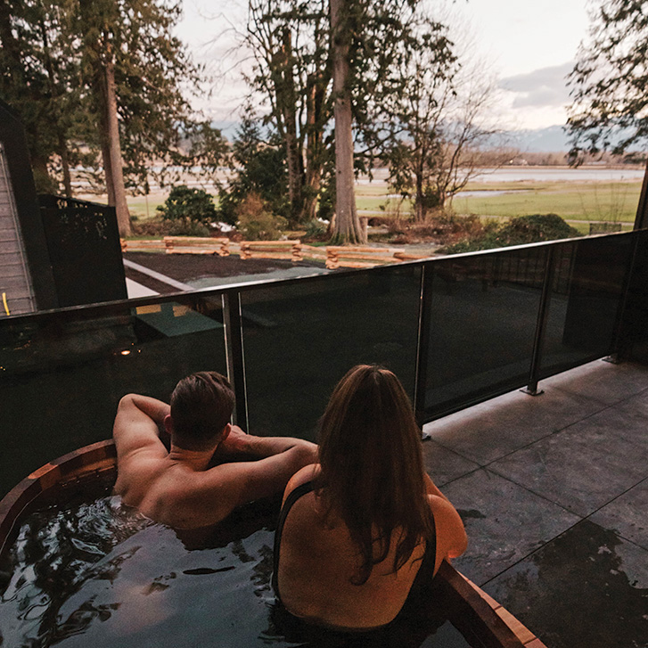 The Woodland Cabins at Rowena’s feature modern, minimalist interiors and deep ofuro tubs on the back deck—perfect for wildlife gazing.