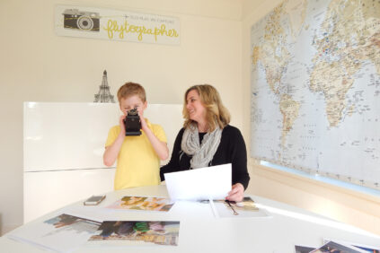 Flytographer young boy with woman