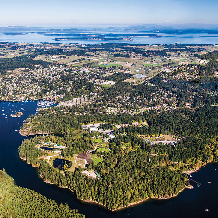 View from the air of the Saanich Penninsula. The Saanich Peninsula dominates our list this year with Central Saanich, Sidney and Saanich all making the top 10