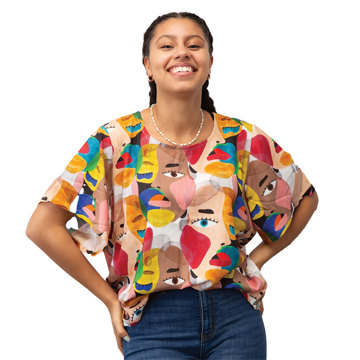 Multicoloured Face day top