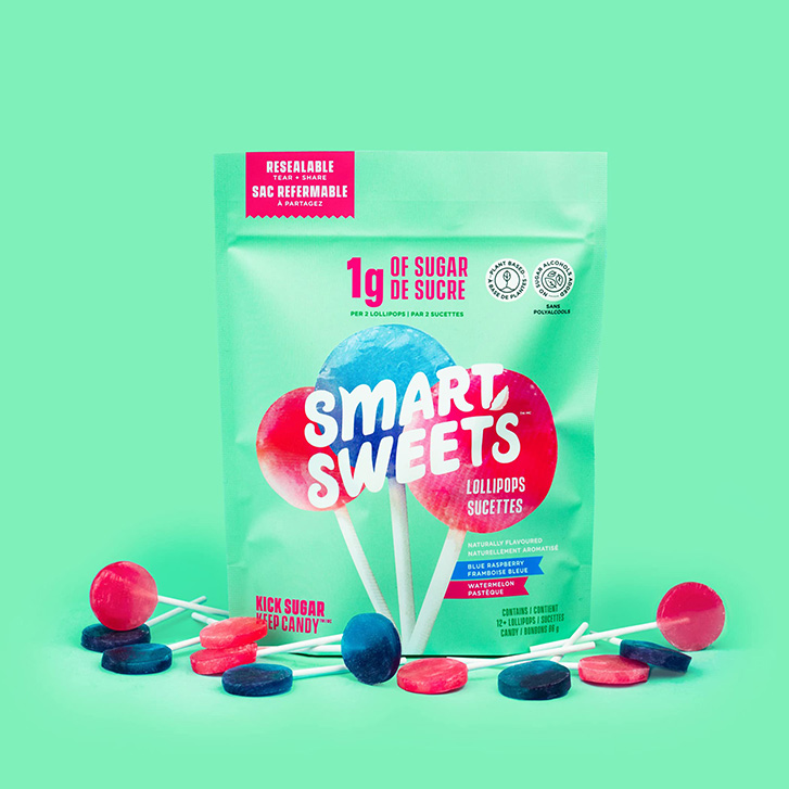 Vancouver-based low-sugar candy maker SmartSweets is making lollipops