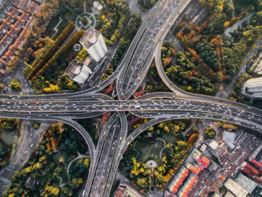 Highway intersection from above