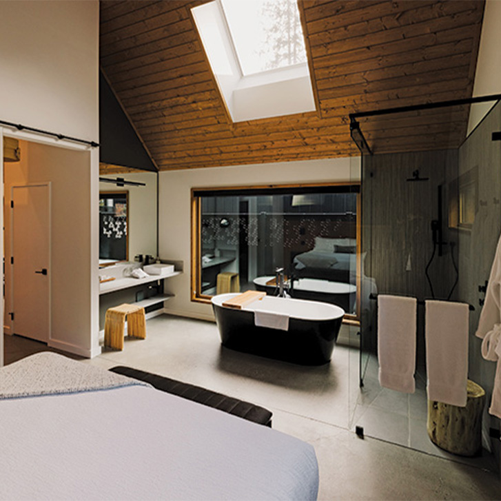 Lounge in a spa-like bath at Rowena's Inn
