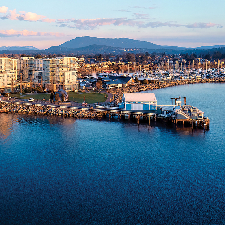 Sidney Waterfront drone image. Quality of life, low unemployment and strong housing stats have Sidney once again near the top of our list