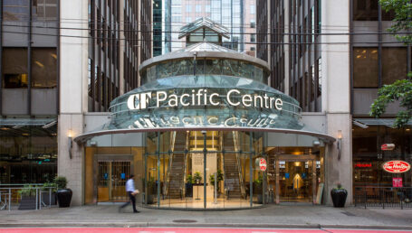 holiday shopping at pacific centre mall in vancouver