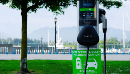 black and green electric vehicle charging station in Vancouver