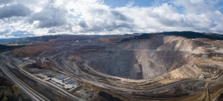 aerial view of a copper mine in british columbia