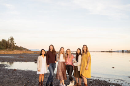 The six team members of Wildflower Mercantile, with founder Emily Yewchuk fourth from the left.